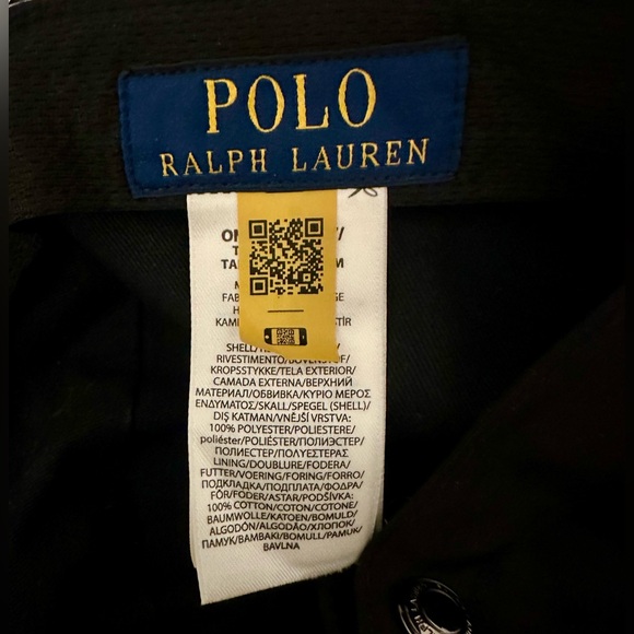 Polo Ralph Lauren black pony plaque cap baseball hat adjustable gunmetal silver - Picture 9 of 12